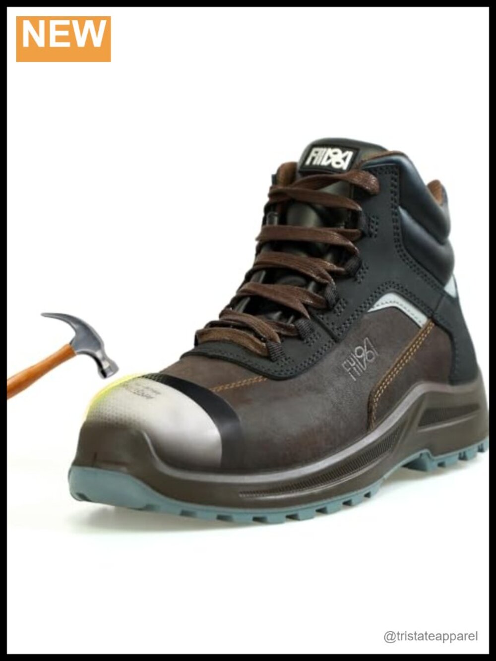 Composite Toe Waterproof Work Boots Cowhide Leather Slip Resistant